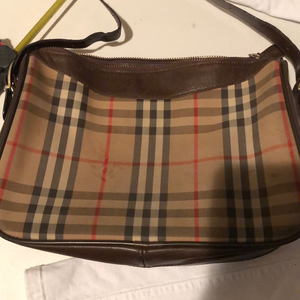Burberry classic Nova print shoulder bag brown leather detail - Picture 7 of 15